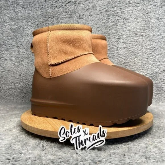 UGG Classic Mini Pumped Molded Boot Size 6 Women Chestnut 1158370 - Picture 2 of 6